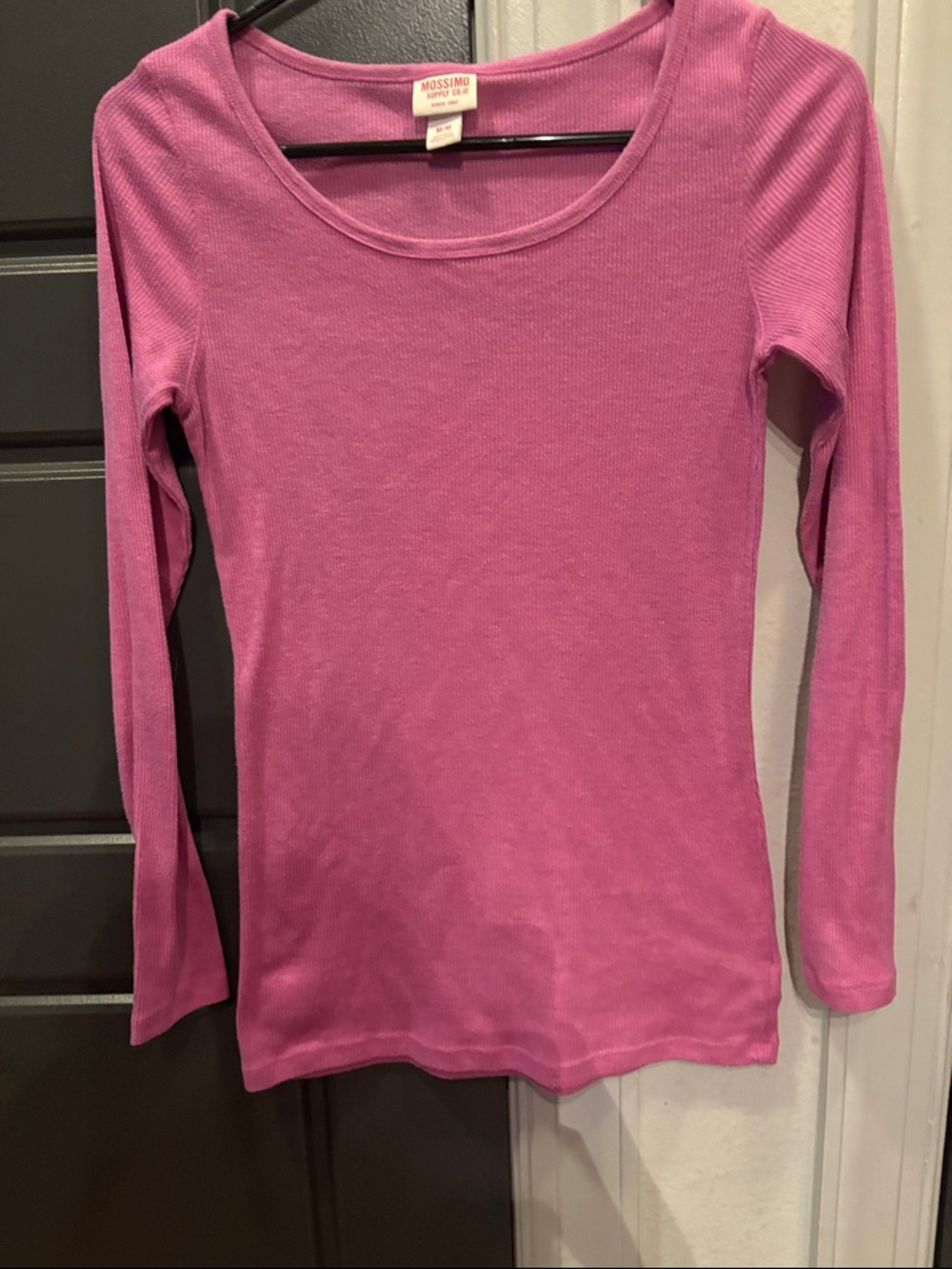 Mossimo Supply Co. Bright Pink Long-Sleeve Ribbed Tee for Kids